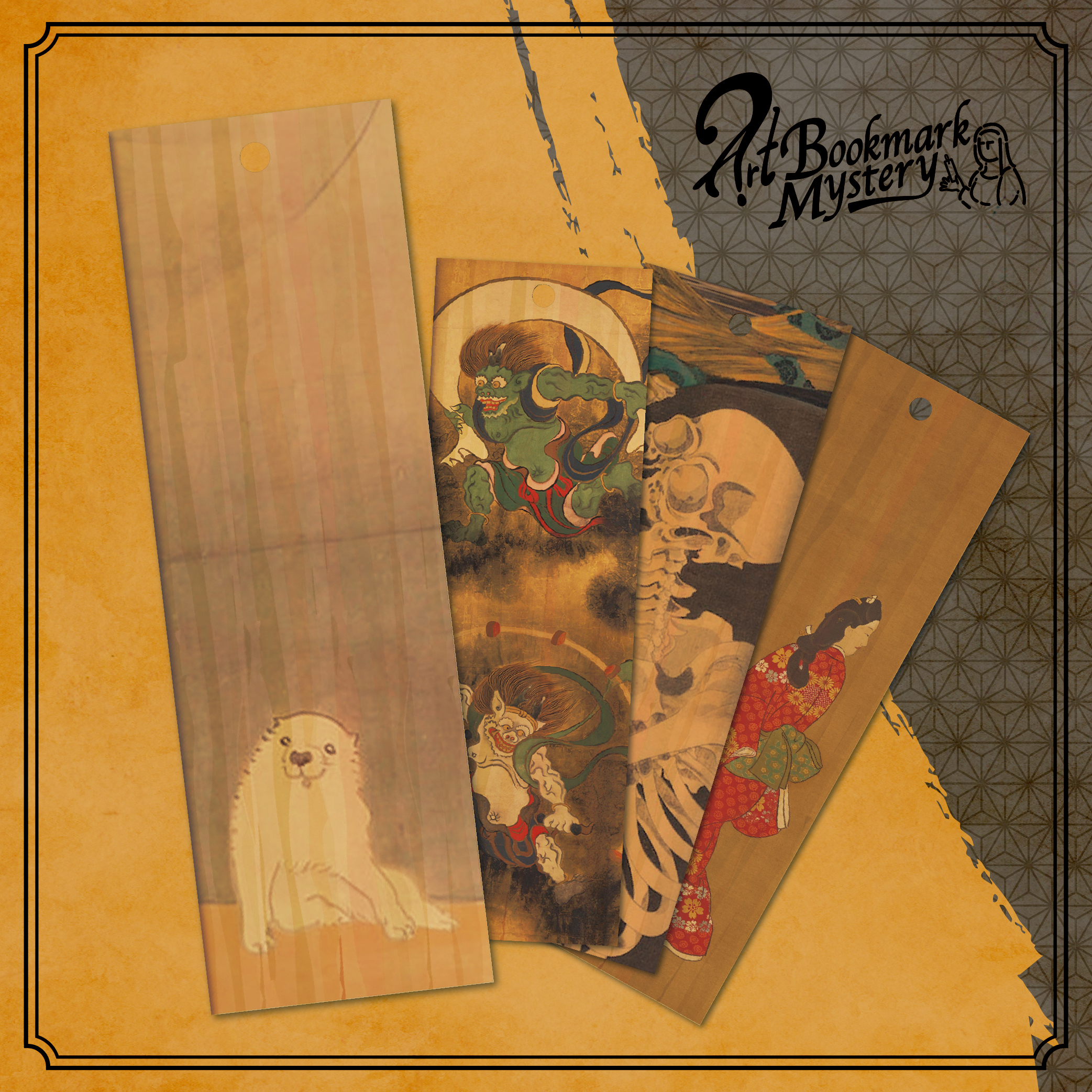 しおり謎vol.6　長沢芦雪「白象黒牛図屏風」-Art Bookmark Mystery-[送料ウエイト：2]